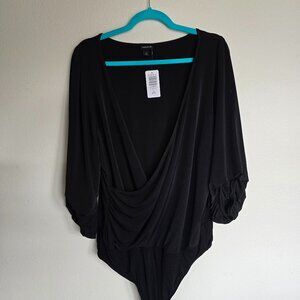 Surplice long sleeve bodysuit